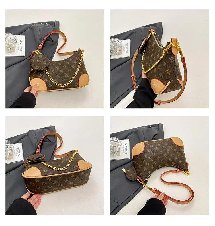 Famous designer elegant handbags leather for women ladies crossbody shoulder bag classic popular and lightweight