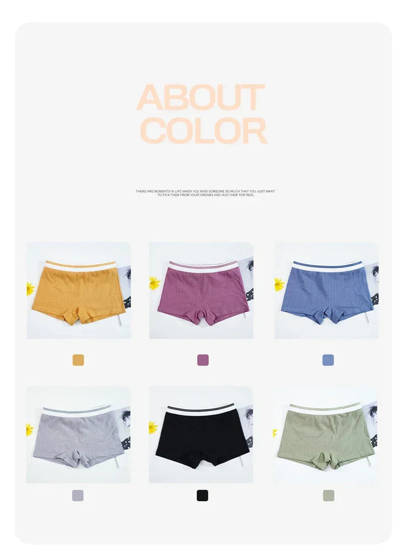 Women Boxers Underwear Cotton Ladies Safety Short Pants Female Seamless Underpants Solid Cozy Breathable Boyshorts Sexy Panties