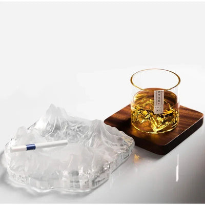 3D Landscape glass Cup Wine Whiskey Beer Tea Coffee Cup Glassware Mountain Crystal Glass for Drinking Bourbon Scotch Cocktails