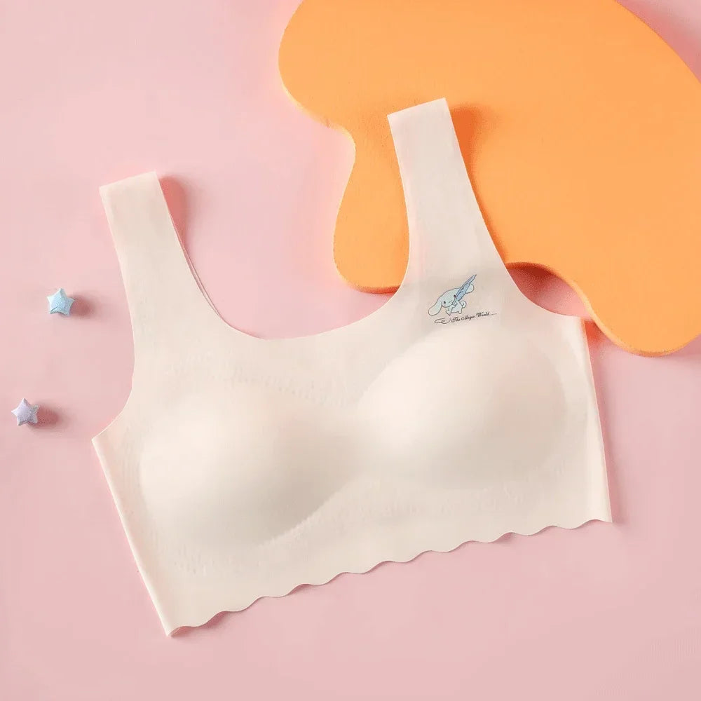 Girls Bra Breathable Sports Training Bras Teenagers  Seamless Underwear Solid Color Crop Tops  Big Children's Tank Top