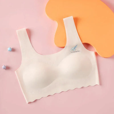 Girls Bra Breathable Sports Training Bras Teenagers  Seamless Underwear Solid Color Crop Tops  Big Children's Tank Top