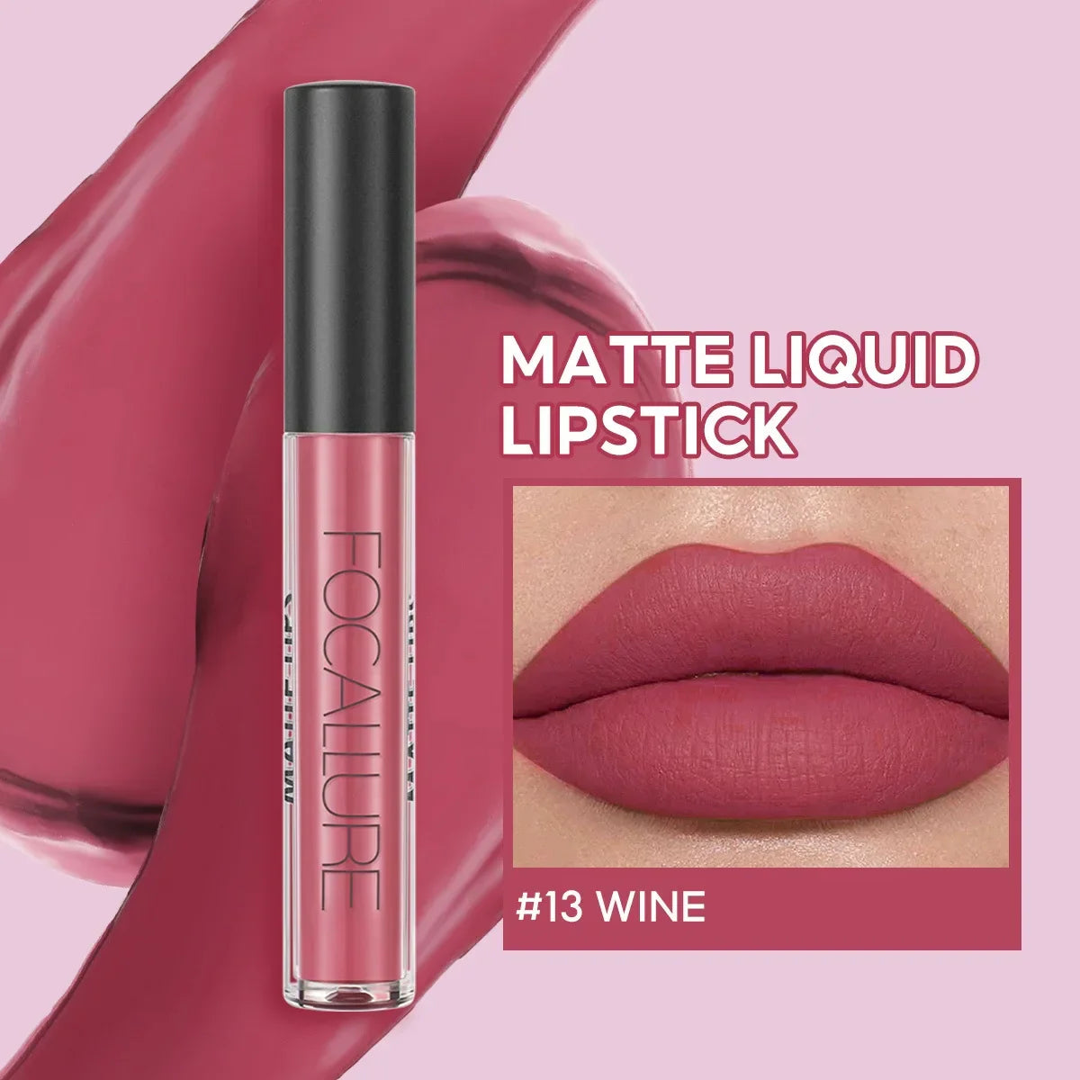 FOCALLURE Matte Liquid Lipstick Waterproof Long-lasting Lightweight Lip Gloss Lips Glaze Lips Tint Makeup for Women's Cosmetics