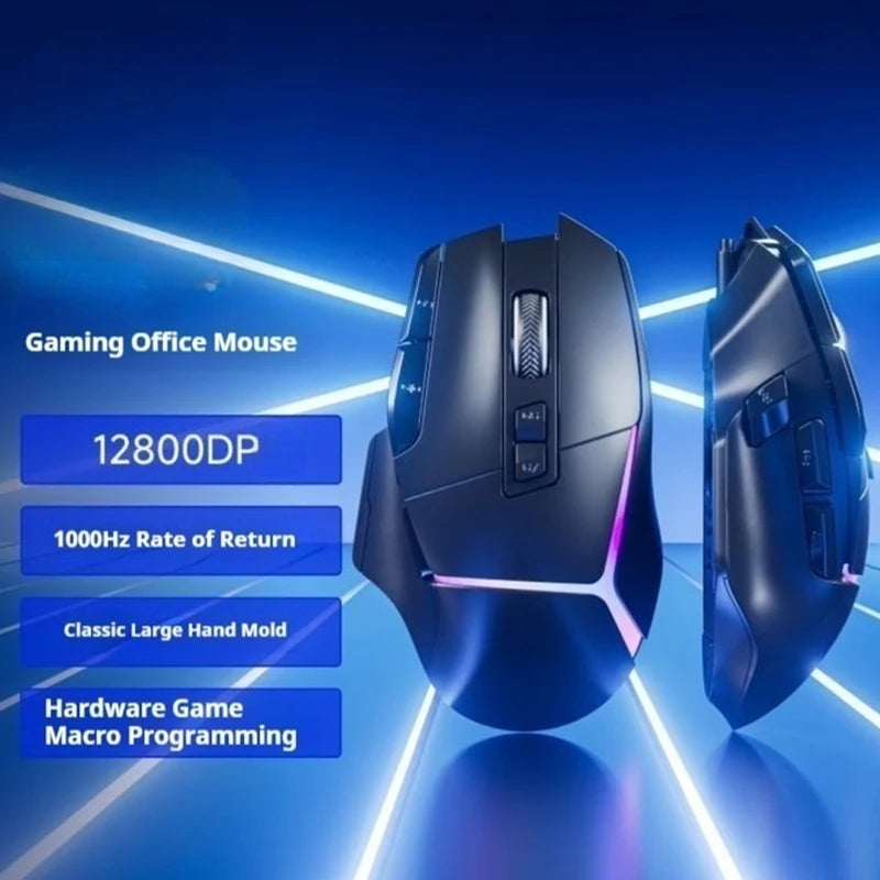 EWEADN Wired Gaming Mouse with High-Precision Sensor 10 Programmable Buttons RGB Backlight Lightweight Ergonomic Design Fast Res