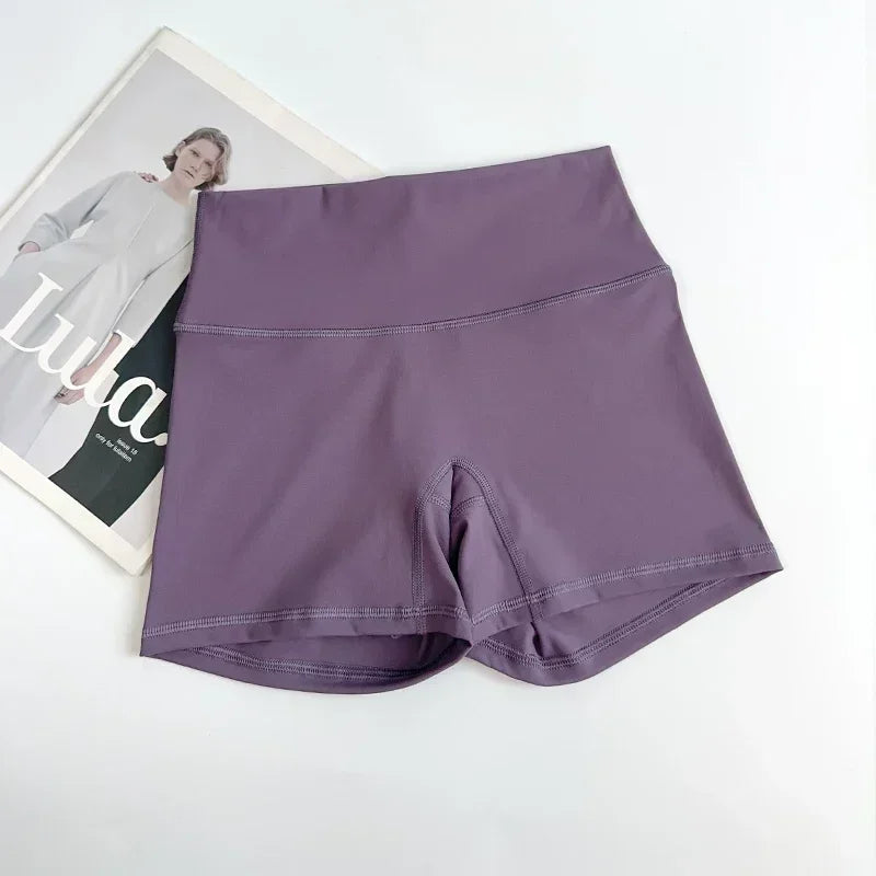 Women Sports Biker Shorts Women Naked Feeling High Waist Yoga Shorts Push Up Fitness Leggings Tummy Control Yoga Slim Shorts🩳👍