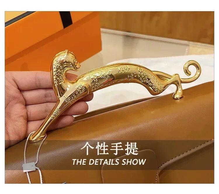 Women’s handbag new bags for women metal handle leather famous brand designer crossbody fashion trend shoulder bag
