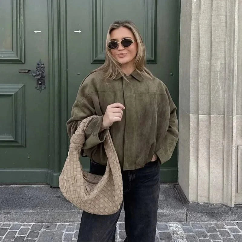 Women's Bomber Jackets Coats Loose Coats Vintage Female Outerwear Chic Tops