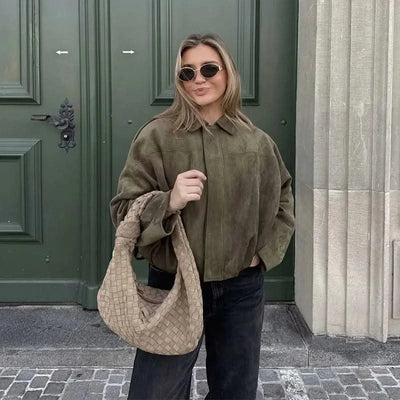 Women's Bomber Jackets Coats Loose Coats Vintage Female Outerwear Chic Tops