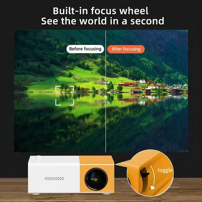 Mini portable YG300 projector, suitable for home theater, phone, compatible with USB and HDMI connections