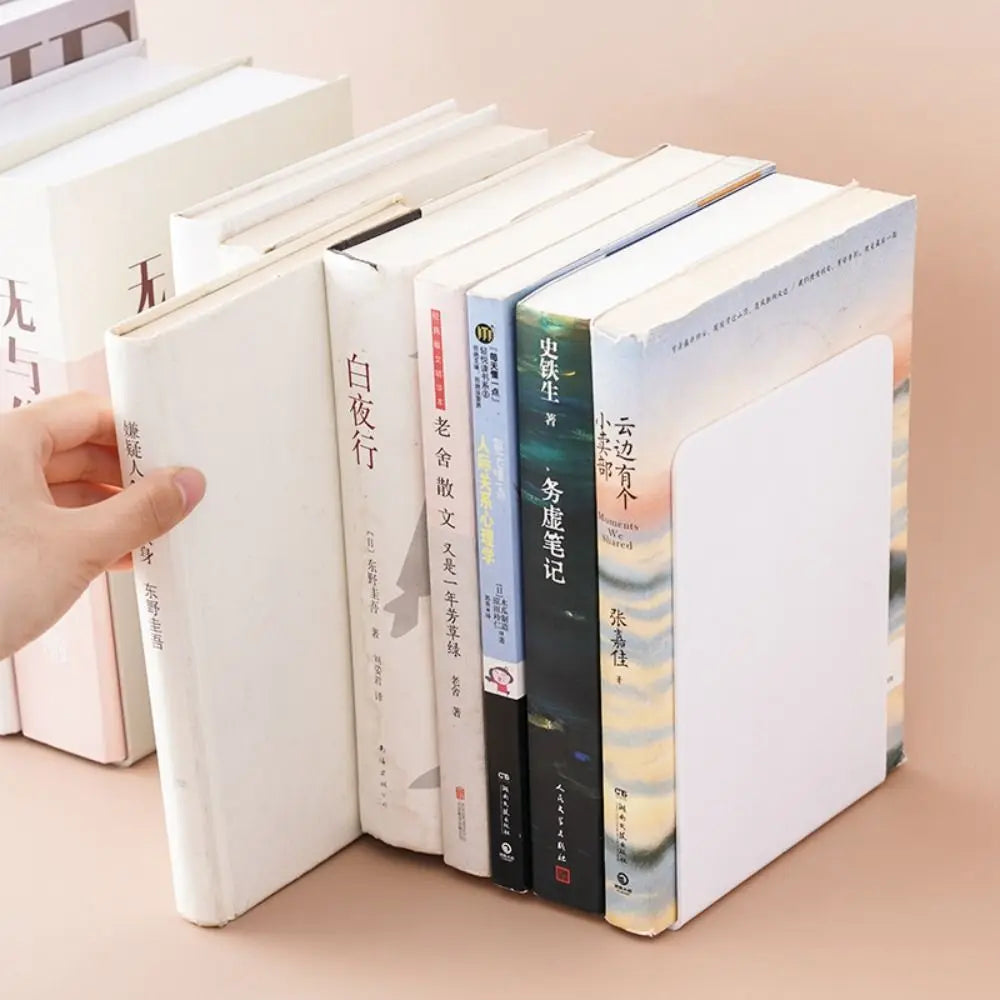 Desktop Organizer L-shaped Desk Bookends INS Durable Book Stand Display Simple Book Support Rack Minimalism