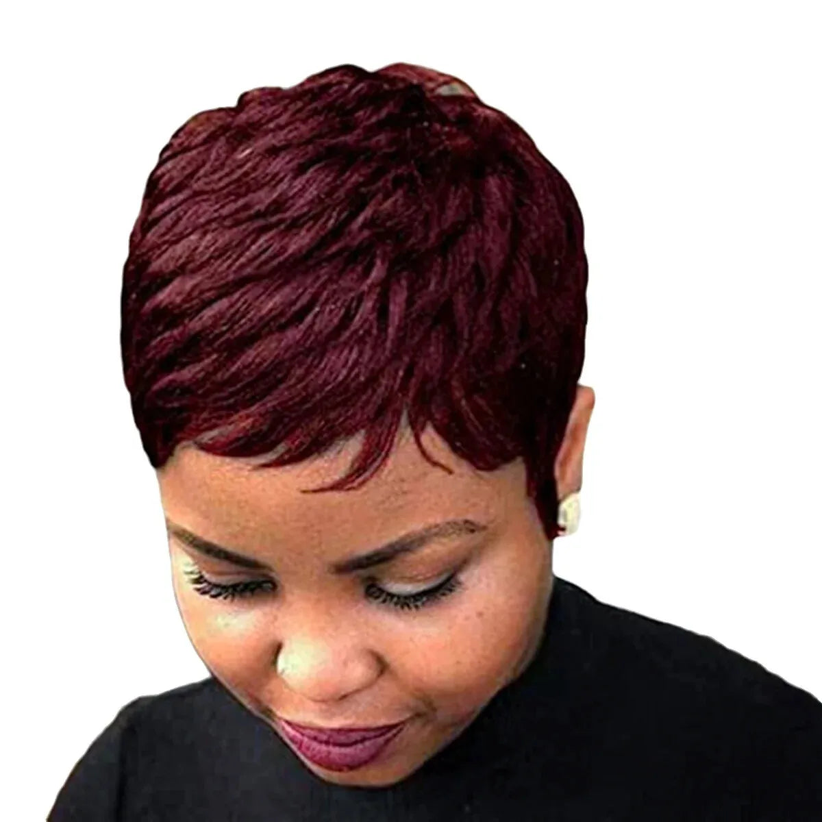 Boy Cut Short Human Hair Wigs for Women Short Pixie Cut Wigs Human Hair Natural Black Layered Cut Cheap duby Machine Made Wigs