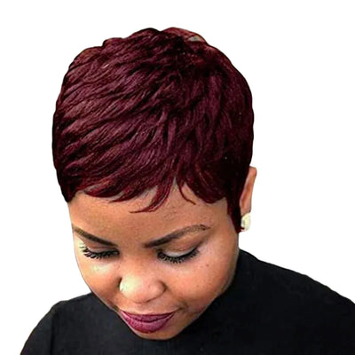 Boy Cut Short Human Hair Wigs for Women Short Pixie Cut Wigs Human Hair Natural Black Layered Cut Cheap duby Machine Made Wigs