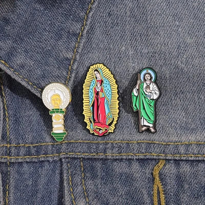 Our Lady Of Guadalupe Enamel Pins Golf Ball Hat Clips Golf Training Accessories Baseball Cap Cartoon Decorative Clip for Golfer