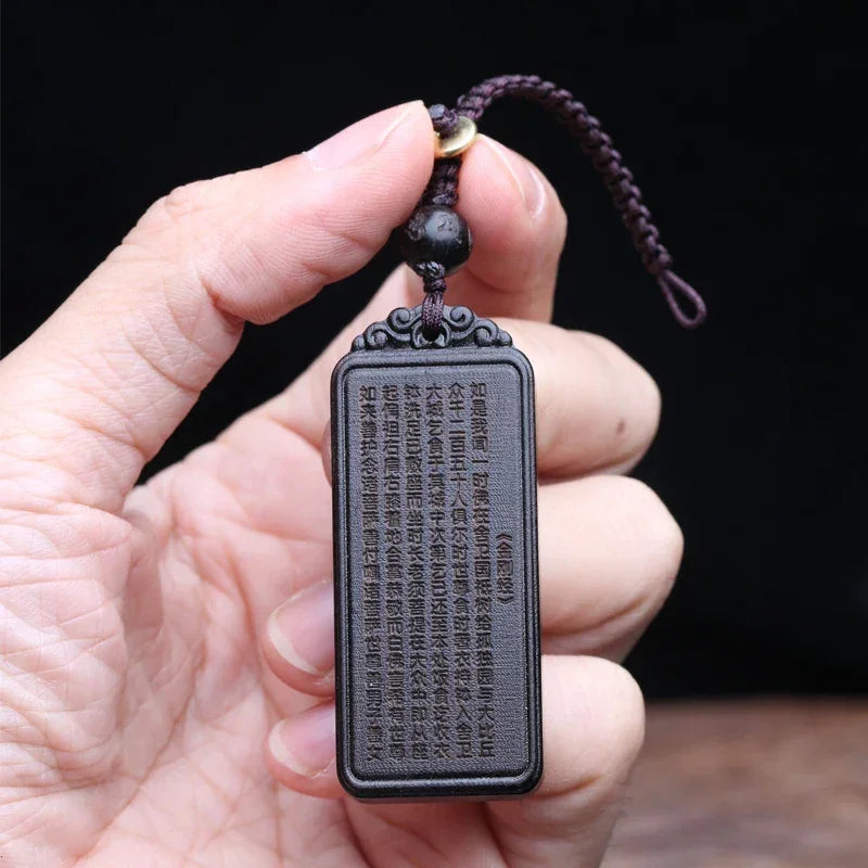 Handmade Original Tibetan Buddhism Ebony Keychain Handmade Retro Wooden Keychain