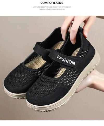 Women's Plus Size Wide Width Sandals Soft Sole Comfortable Mom Shoes Breathable Fabric Spring No Slip Chubby Feet Casual Walking