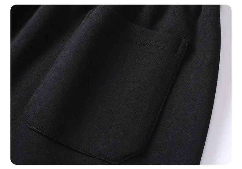 New Men's Casual Pants Wide Leg Straight 65% Cotton Fabric Outdoor Sweatpants Neutral High-quality Soft Long Baggy Trousers