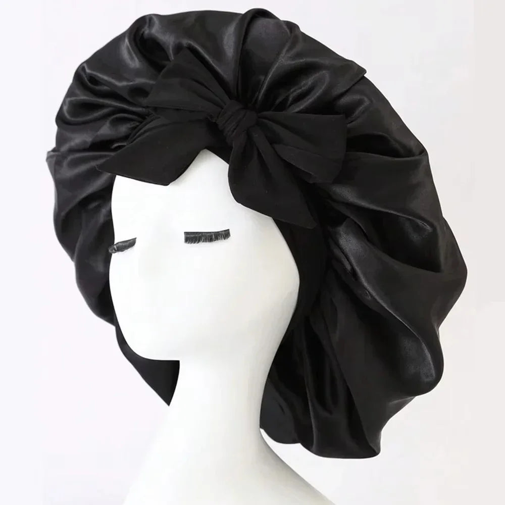 Satin Bonnet Silk Bonnet Adjustable Bonne For Sleeping Hair Caps With Tie Band Bonnets For Women Men Hair Styling Accessories