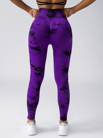 Women's tie dye leggings seamless high stretch