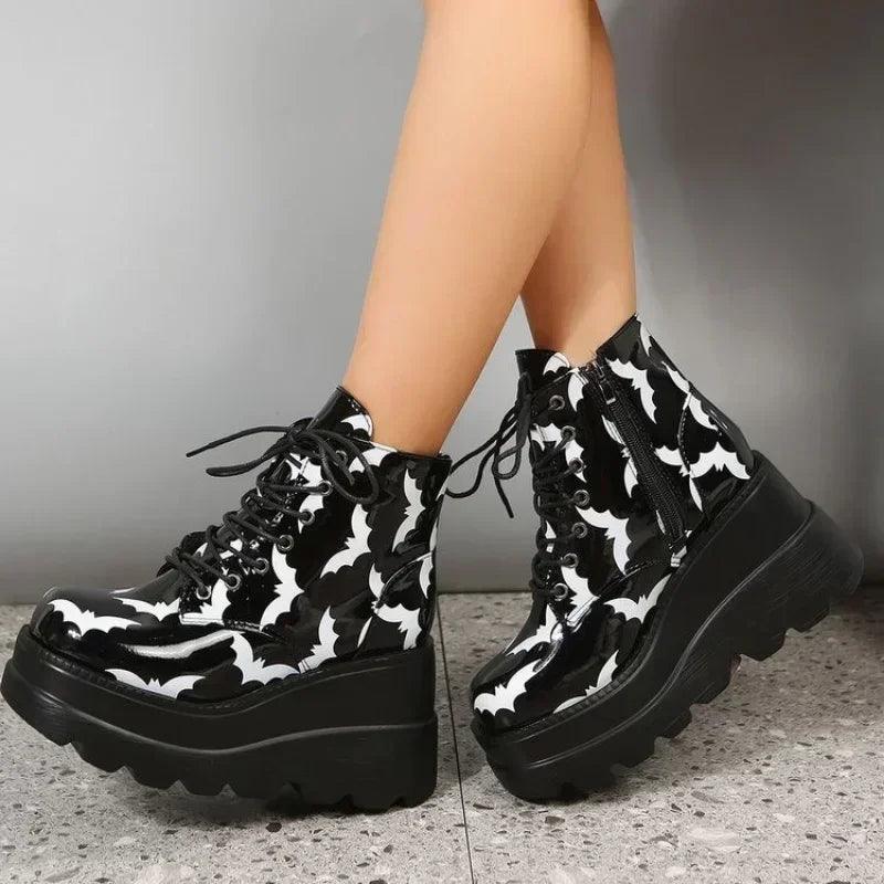 Women shoes new boots female short tube ladies ankle for gothic black cowboy