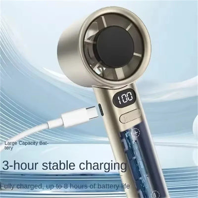 Portable Hand Fan 120 Wind Speeds Mini Bladeless Handheld Fan USB Rechargeable Personal Highspeed Fans Electric Eyelash Fan