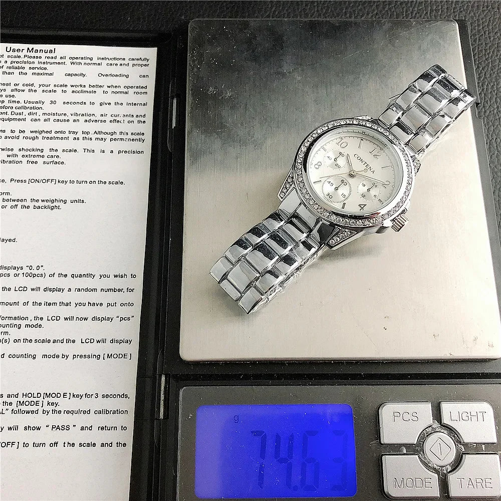 New High-end Stainless Steel Watches for Women Luxury Rhinestone Quartz Watch Elegant Ladies Watches Suitable For Daily Wear