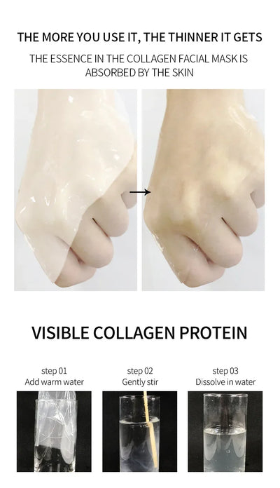 1/10PCs Bio Collagen Face Mask Shrink Pores Deep Hydrating Overnight Mask Moisturizing Refreshing Brightening Face Skin Care