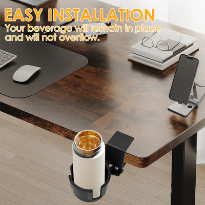 Desk Cup Holder 180° Rotating Clip On Cup Holder Anti Spill Water Bottle Stand Plastic Desk Coffee Mug Stand for Drinks Bottles