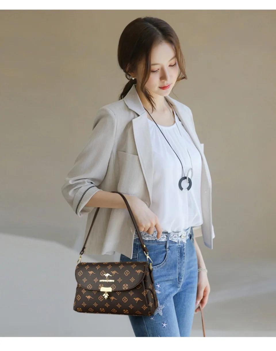 Genuine brand luxury handbags women bags designer women’s vintage monogram print handbag top-handle crossbody design