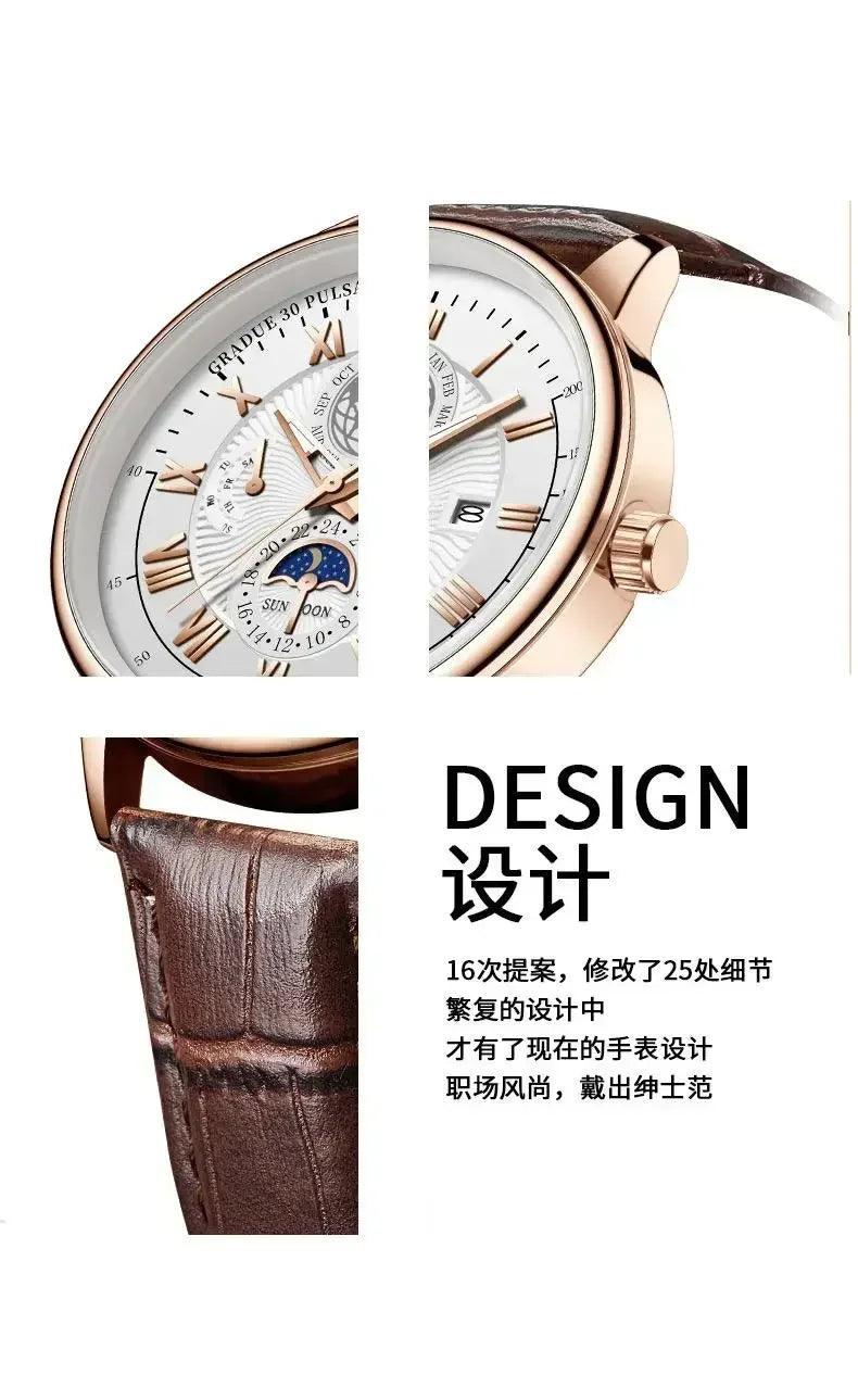 2024 men watch fashion top luxury sport men’s wristwatch waterproof luminous leather date quartz watches man clock