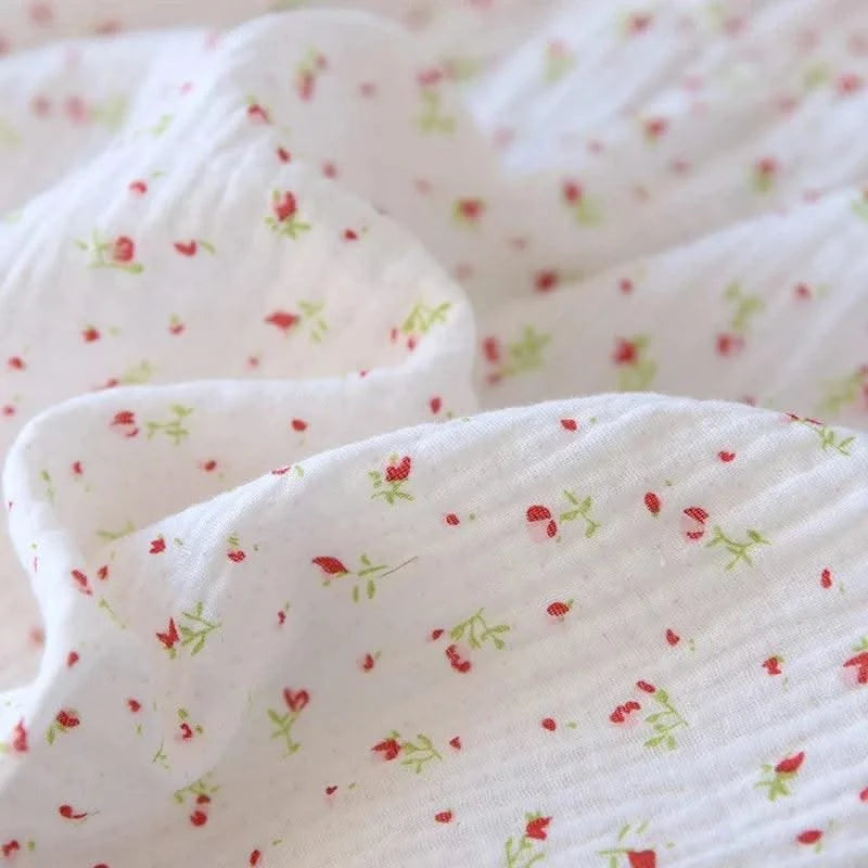 Summer Cotton Dresses Women 100% Crepe Nightgowns Sleepwear