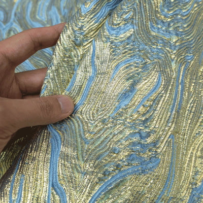 Mountain Pattern Gilt Silk Texture Jacquard Fabric Flash Three Dimensional Texture Hanfu Creative Dress Clothing Designer Fabric
