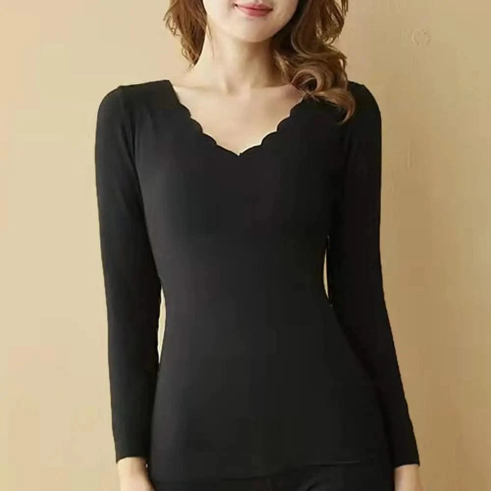 Womens Thermal Underwear Long Thermal Underwear Shirt Soft Elastic Warmth Shirt Winter Underwear Comfortable for Women