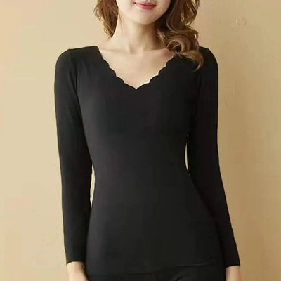 Womens Thermal Underwear Long Thermal Underwear Shirt Soft Elastic Warmth Shirt Winter Underwear Comfortable for Women
