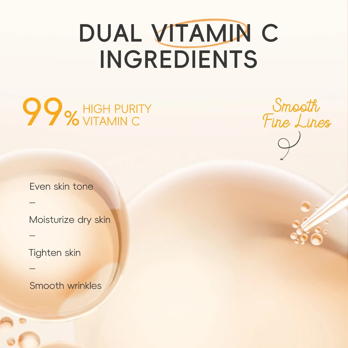 Vitamin C Skincare Set 3 Piece Serum Eye Cream Face Moisturizer Hydrating Firming Brightening Facial Care