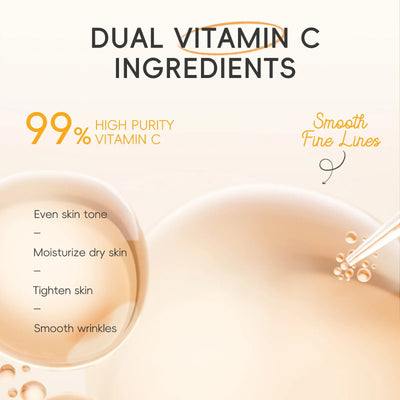 Vitamin C Skincare Set 3 Piece Serum Eye Cream Face Moisturizer Hydrating Firming Brightening Facial Care