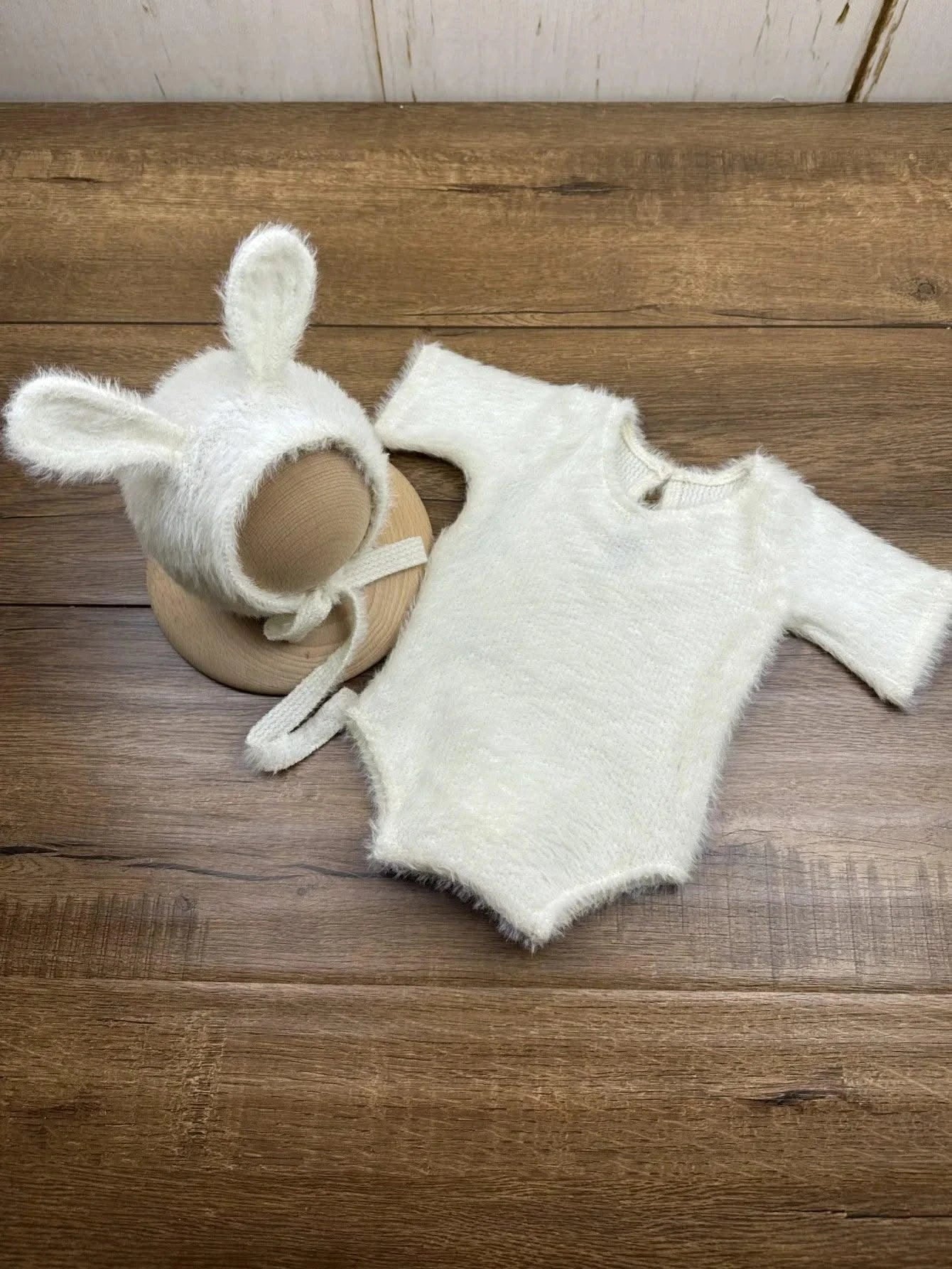 Newborn Photography Props Knitted Rabbit Doll Baby Outfit  |Cosplay Glasses Accessories