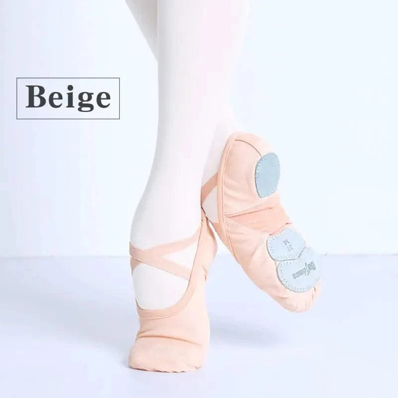 Zapatos de Ballet para mujer y niña, zapatillas de baile de la academia de baile, suela dividida suave, tela elástica