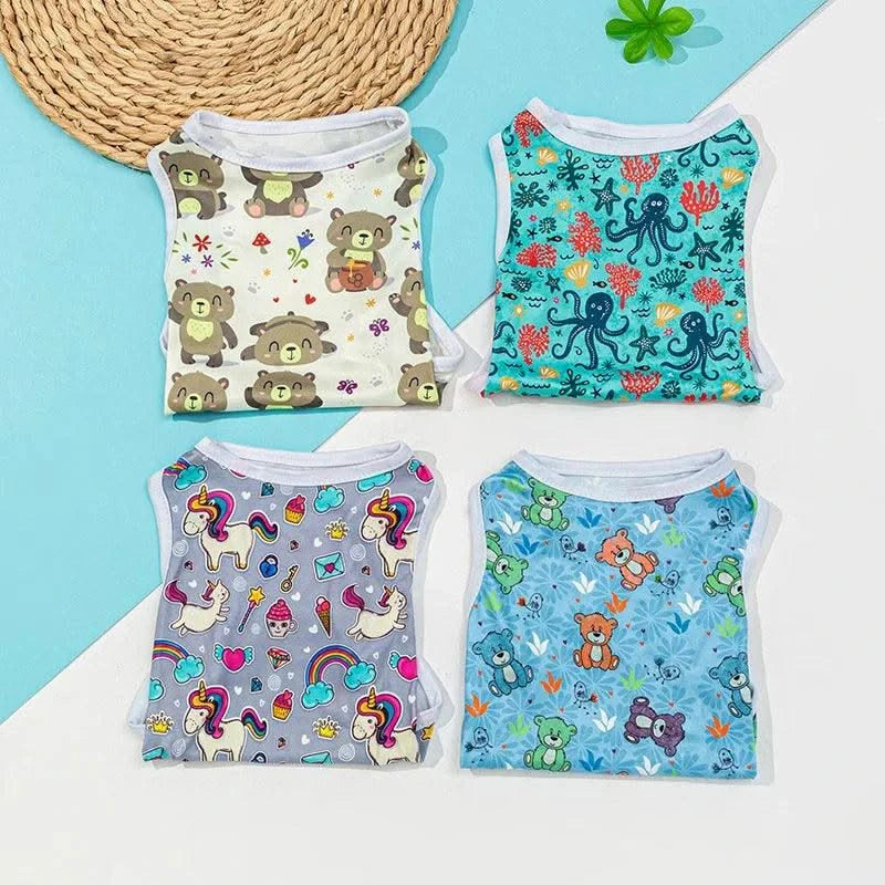 Cute Cat Clothes Yorkshire T-shirt Summer Overalls Pug Cooling Vest Medium Dog Shirt Pet Small Clothing Chihuahua Sweatshirt Xs