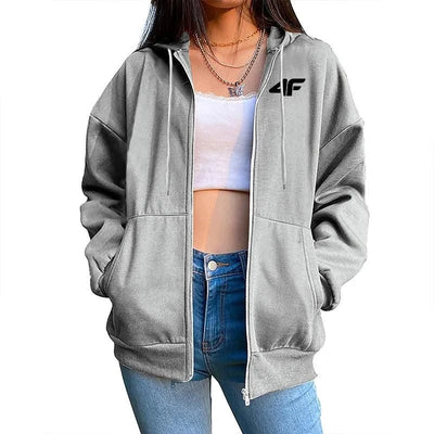 Womens Zipper Cardigan Hooded Sweatshirt Printing Outfits Fashion Hot sale Casual Jogging Top Clothing Lady Versatile Sport Coat