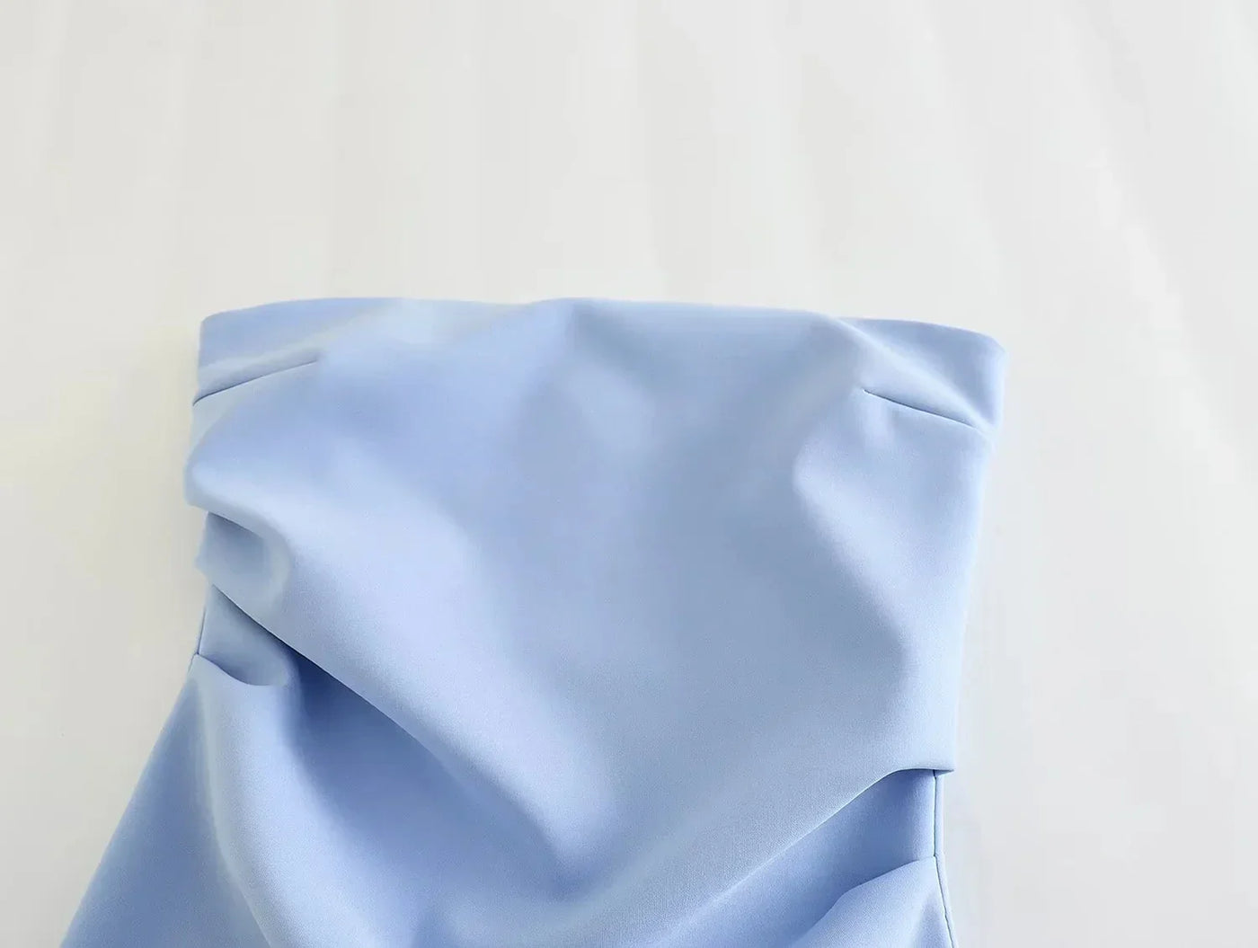 TRAF Dress Women Off Shoulder Corset Short Dresses Ruched Backless Blue Black White Dress Woman Sexy Bodycon Party Dresses