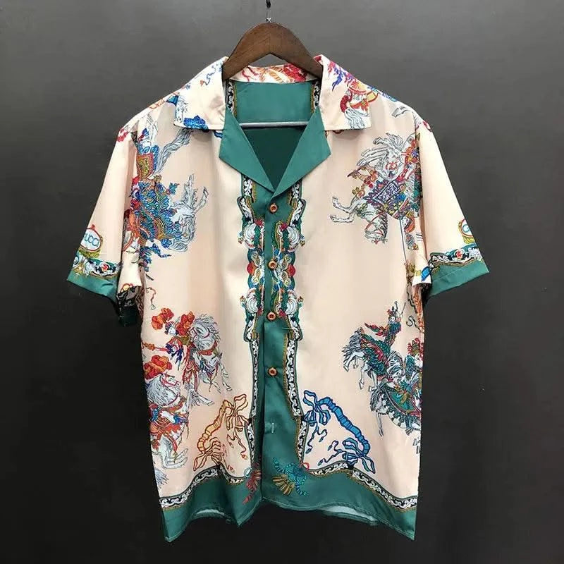 Men Hawaiian Shirts Streetwear Vintage