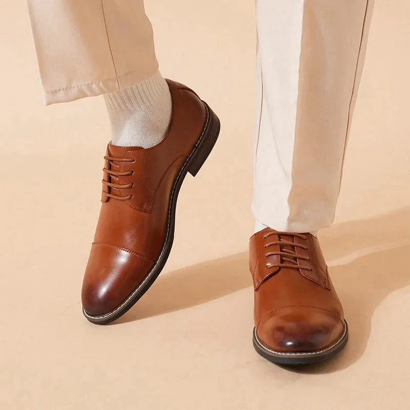 Lace up Oxford Shoes Retro Men's Derby Shoes 2025 New Men Casual shoes Fashion Men Leather Shoes