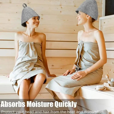 sauna Anti Heat Sauna Hat Thicken Wool Felt Shower Cap Women Men Steam Bath Shower Hair Turban Quickly Towel Drying Towel Hats