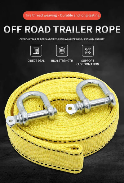 Car Trailer Rope Off road Pulling Rope 5-ton 4M 5M Trailer with Rescue Pulling Rope Steel Wire Rope Thickened Special