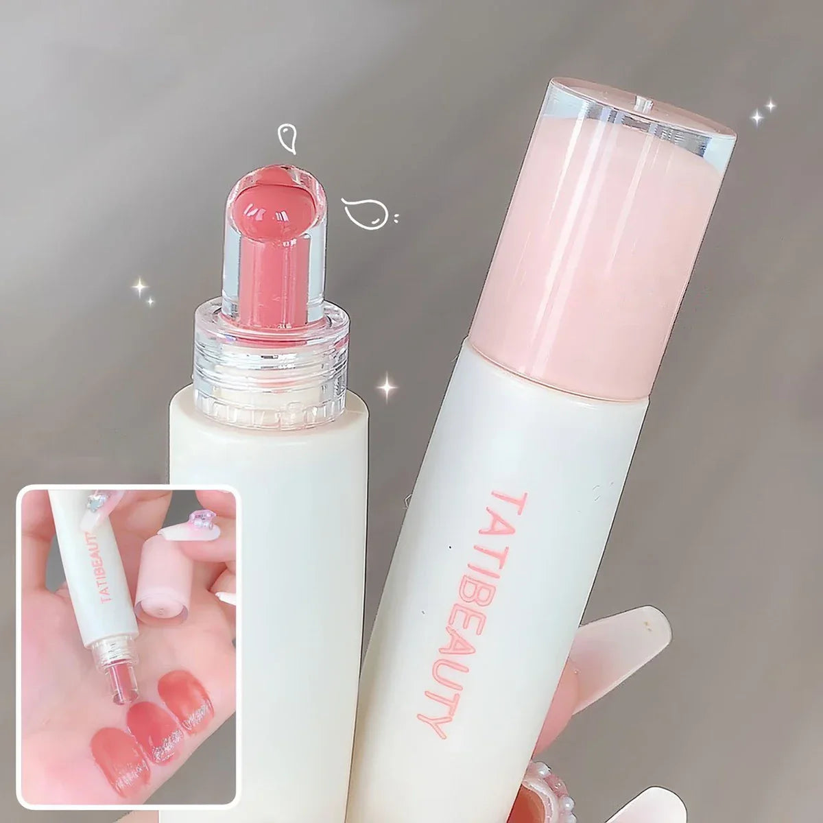 TATIBEAUTY Lip Jelly Essence Hydrating Lipstick Lip Gloss Lip Gloss Mirror Lip Gloss Lipstick Tender Pink Student Makeup