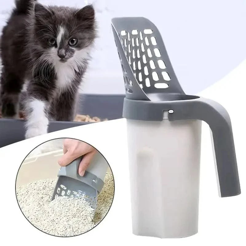 Cat Litter Shove Pet Litter Sifter Portable High-capacity Pets Cleanning Tool Detachable Pet Items with Refill Bag Cats Supplies