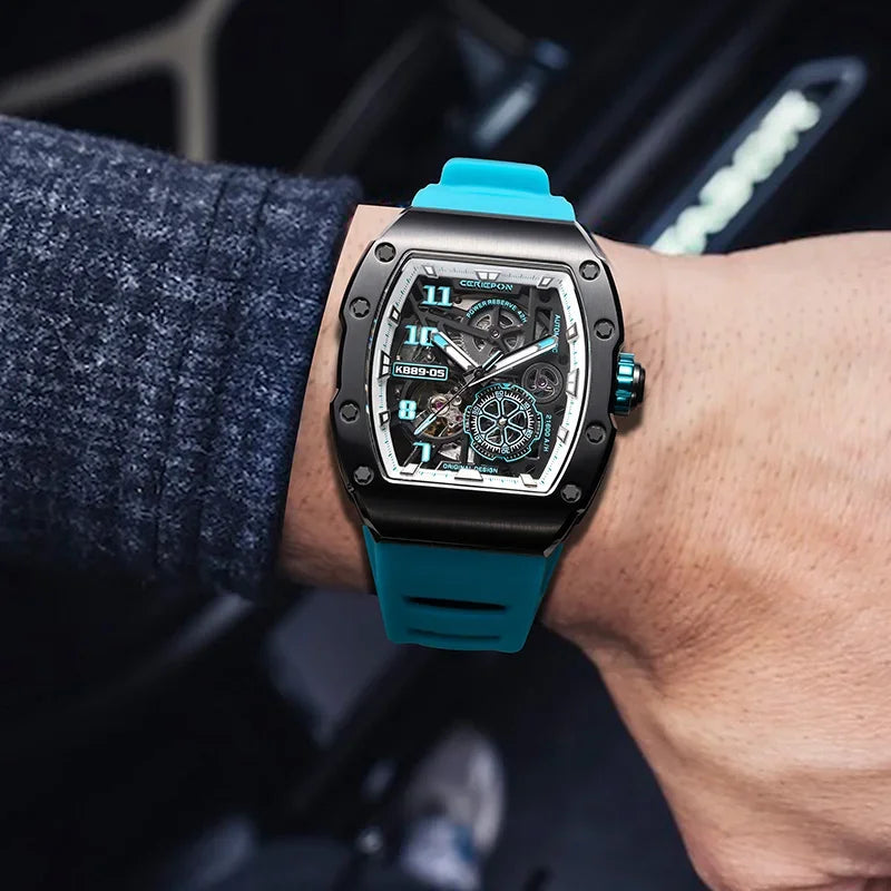 2025 Top Brand Original Automatic Watch for Men High-end Luxury Hollow Out Chronograph Waterproof Mens Mechanical Watches Reloj