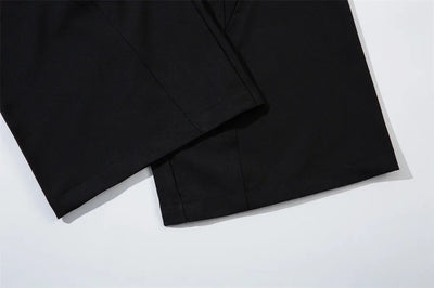 Spliced Wide Leg Pants Mens Solid Color Spring Summer Casual Streetwear Loose Wide Leg Trousers Men