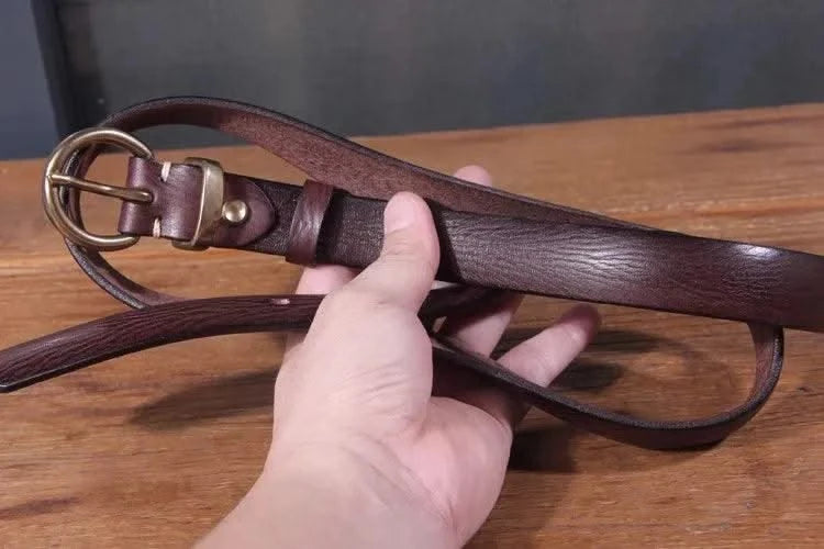 Genuine Leather Brass Buckle Belt for Women | Jeans Casual Dress |  Ladies Designer Trendy Belts Waistband