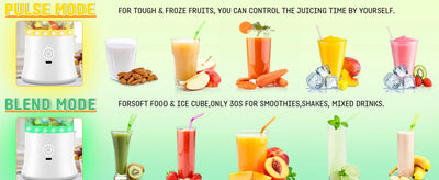 Portable Blender for Smoothies Shakes Juice Personal Small Mini Glass Mixer USB Rechargeable Electric Handheld Watter Bottle