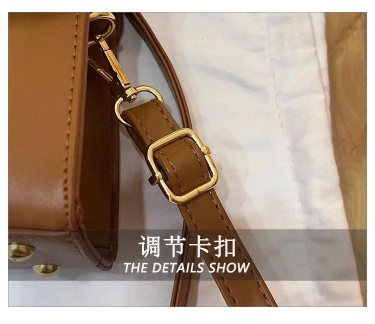 Women’s handbag new bags for women metal handle leather famous brand designer crossbody fashion trend shoulder bag